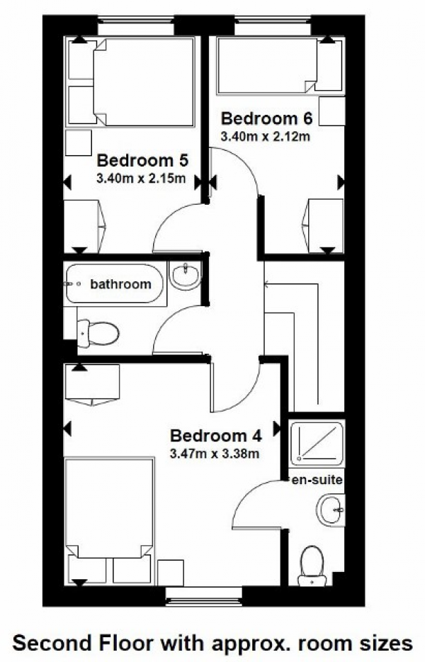 Floor Plan Image for 1 Bedroom House Share to Rent in Crossway, Aldershot, Hampshire, GU12 4LX