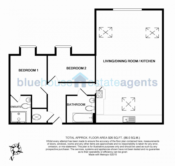 Floor Plan Image for 2 Bedroom Apartment for Sale in Dorchester Court, London Road, Camberley, Surrey, GU15 3JJ