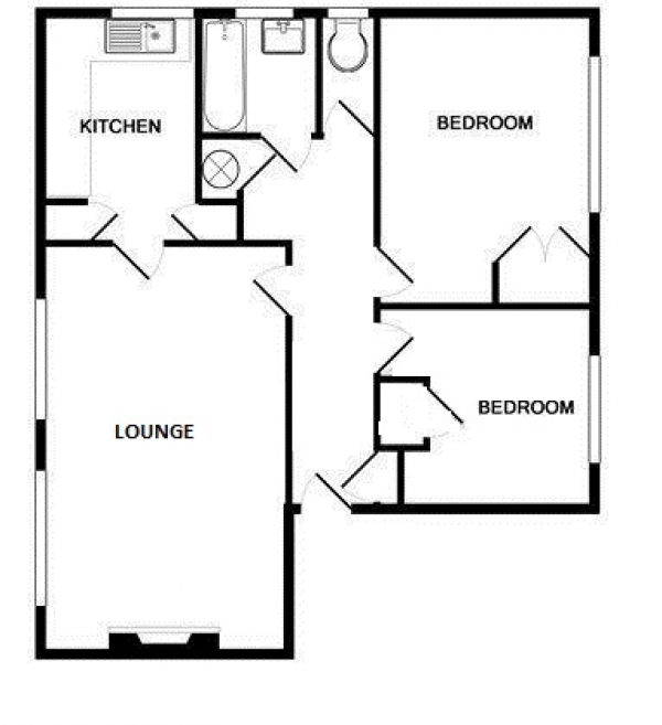 Floor Plan Image for 2 Bedroom Apartment to Rent in Victoria Gardens, Fleet, Hampshire, GU51 4DJ