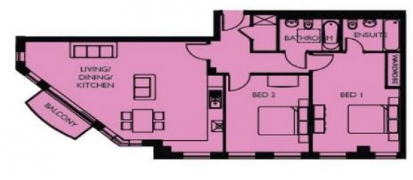 Floor Plan Image for 2 Bedroom Apartment to Rent in St Georges Court, Camberley, Surrey, GU15 3QZ