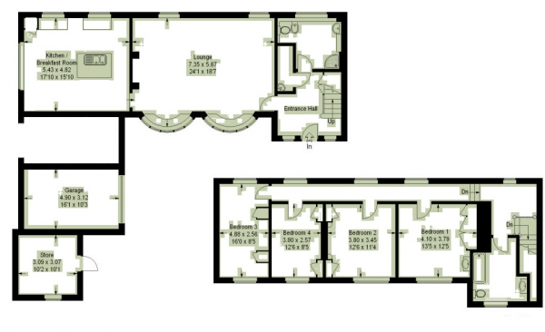 Floor Plan Image for 4 Bedroom Detached House to Rent in Hatton Hill, Windlesham, Surrey, GU20 6AD