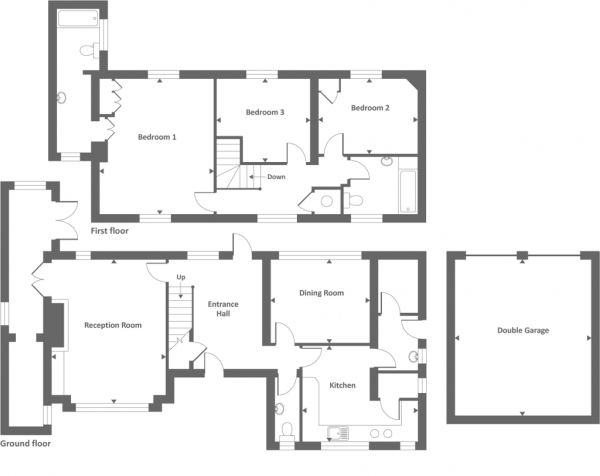 Floor Plan Image for 3 Bedroom Detached House to Rent in Crawley Ridge, Camberley, Surrey, GU15 2AN