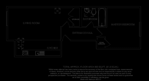 Floor Plan for 1 Bedroom Apartment to Rent in Southwell Park Road, Camberley, Surrey, GU15 3QQ, GU15, 3QQ - £160 pw | £695 pcm