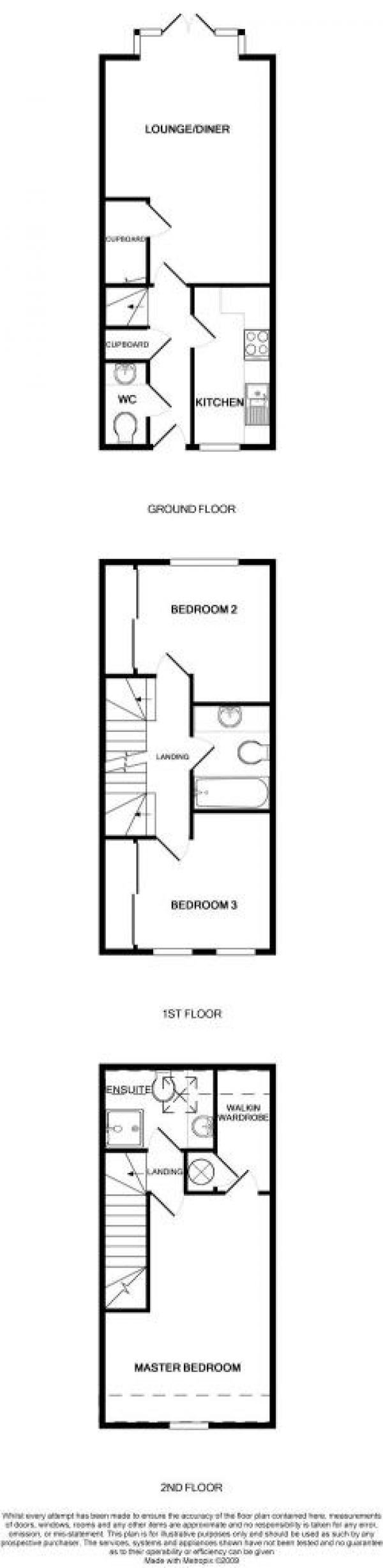 Floor Plan Image for 3 Bedroom Terraced House to Rent in Bevan Gate, Bracknell, Berkshire, RG42 2BG