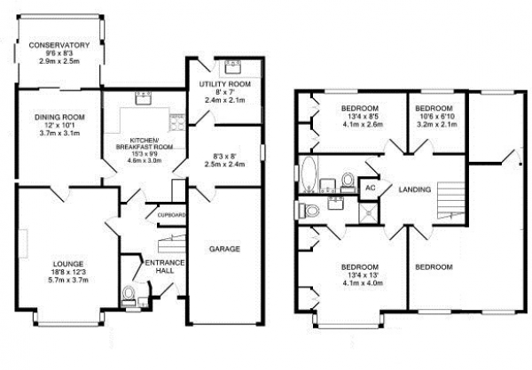 Floor Plan Image for 4 Bedroom Detached House to Rent in Constable Way, College Town, Sandhurst, Berkshire, GU47 0FE