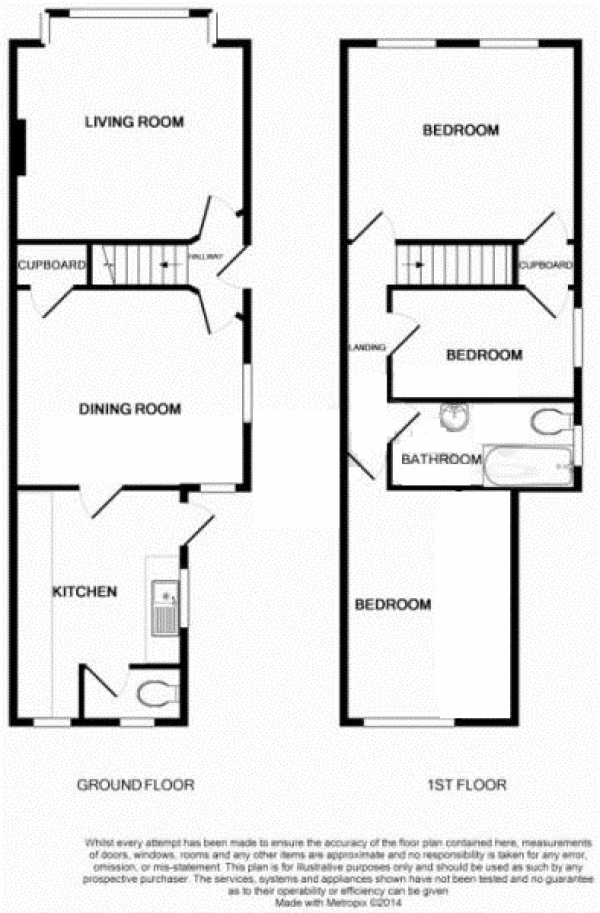 Floor Plan Image for 3 Bedroom Semi-Detached House to Rent in Somerset Road, Farnborough, Hampshire, GU14 6DR