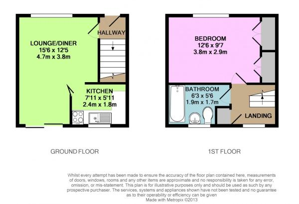 Floor Plan Image for 1 Bedroom Semi-Detached House to Rent in Oaktrees, Ash Vale, Hampshire, GU12 6QS