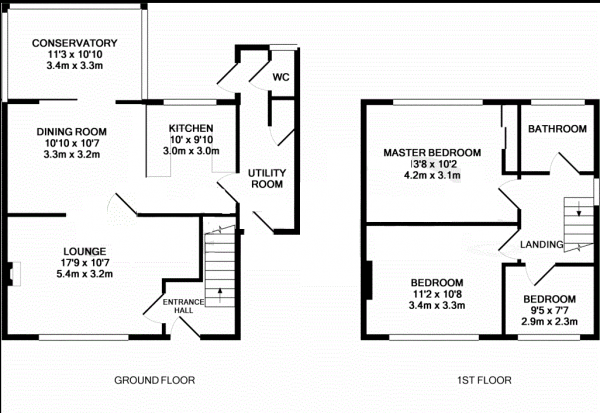 Floor Plan Image for 3 Bedroom Semi-Detached House for Sale in Cripley Road, Farnborough, Hampshire, GU14 9QB