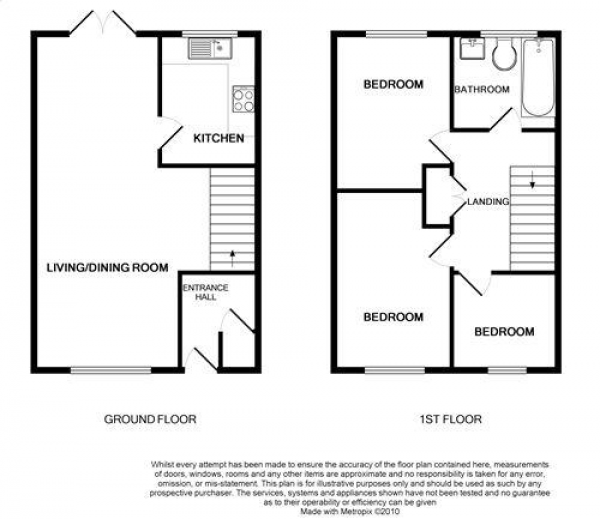 Floor Plan Image for 3 Bedroom Terraced House to Rent in Station Road East, Ash Vale, Hampshire, GU12 5ND