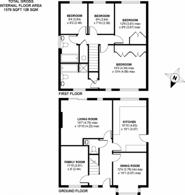 Floor Plan Image for 4 Bedroom Detached House to Rent in Minehurst Road, Mytchett, Surrey, GU16 6JP