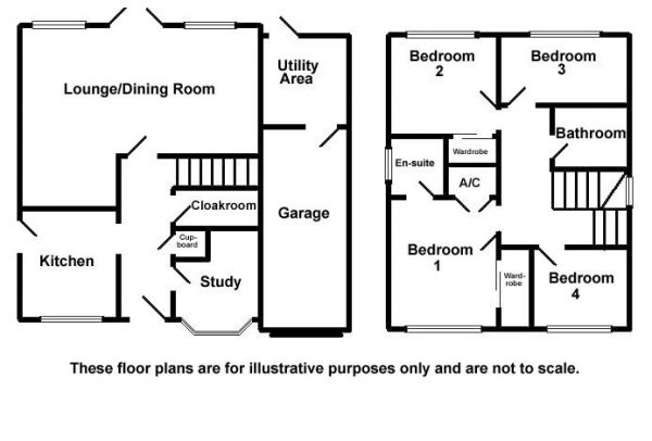 Floor Plan Image for 4 Bedroom Detached House to Rent in Avon Close, Ash Vale, Hampshire, GU12 6NS