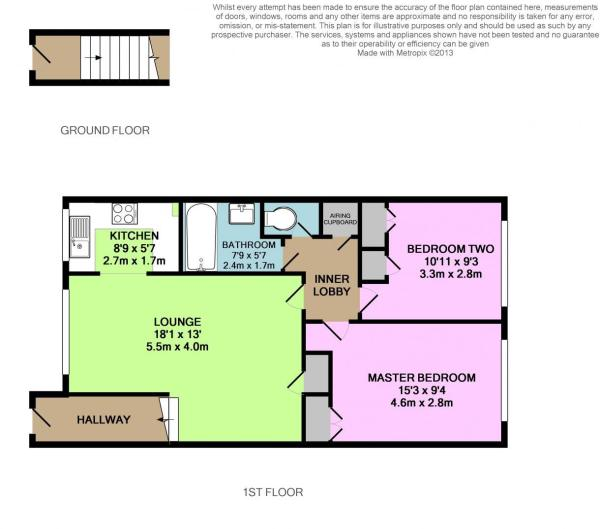 Floor Plan Image for 2 Bedroom Apartment to Rent in Tongham Meadows, Tongham, Hampshire, GU10 1AL