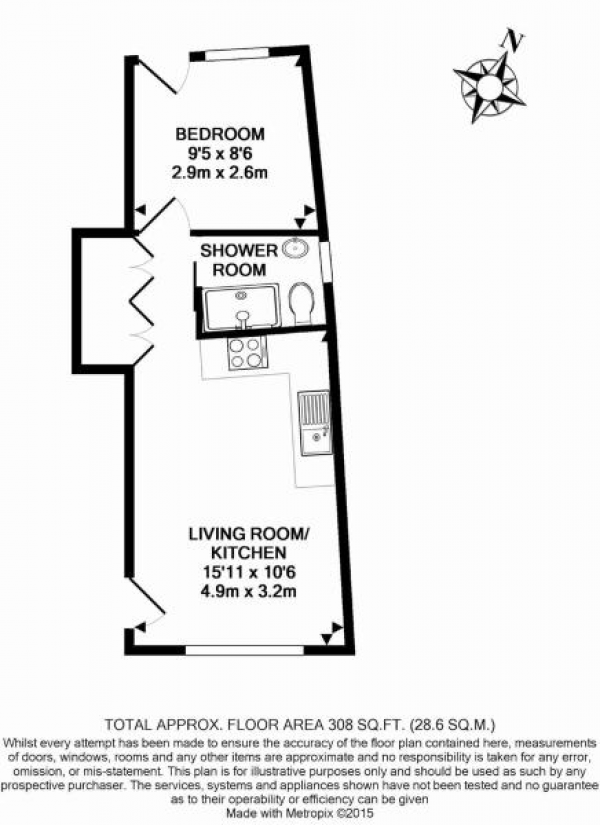 Floor Plan Image for 1 Bedroom Apartment to Rent in Half Moon Court, Bagshot, Surrey, GU19 5AH