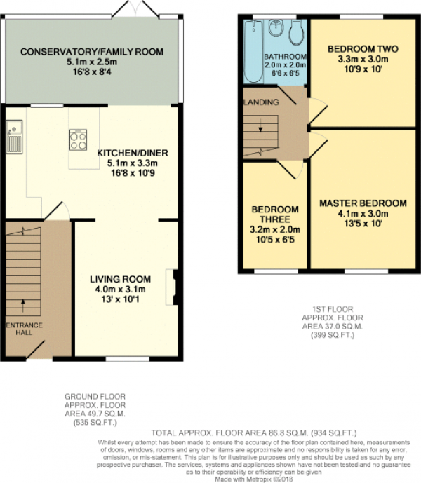 Floor Plan Image for 3 Bedroom Semi-Detached House to Rent in Gloucester Road, Bagshot, Surrey, GU19 5LT