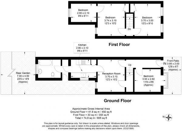 Floor Plan Image for 3 Bedroom Terraced House for Sale in Barclay Road, London, E17 9JH