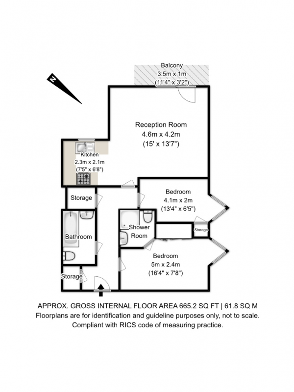 Floor Plan Image for 2 Bedroom Flat for Sale in Hainault Street, 1-5 Hainault Bridge Parade, ILFORD, IG1 4GF