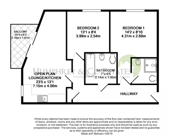 Floor Plan Image for 2 Bedroom Flat for Sale in Axon Place, ILFORD, IG1 1NL