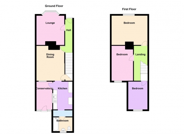 Floor Plan for 3 Bedroom End of Terrace House for Sale in Avenue Road, Gosport, PO12, 1JY -  &pound245,000