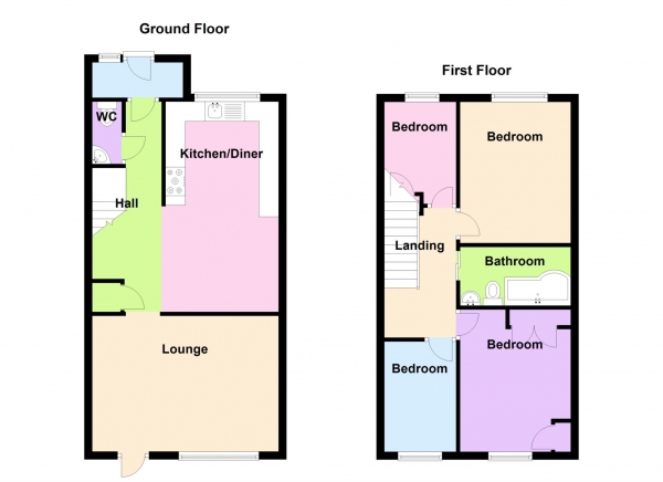 Floor Plan Image for 4 Bedroom Terraced House for Sale in Kennet Close, Alverstoke