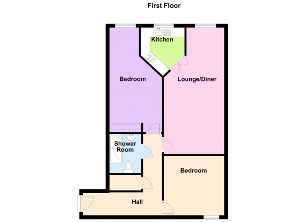 Floor Plan Image for 2 Bedroom Retirement Property for Sale in Canberra Court, Alverstoke