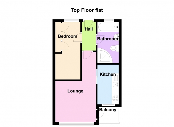 Floor Plan for 1 Bedroom Flat for Sale in The Mews, Trinity Green, Gosport, PO12, 1EZ -  &pound99,950