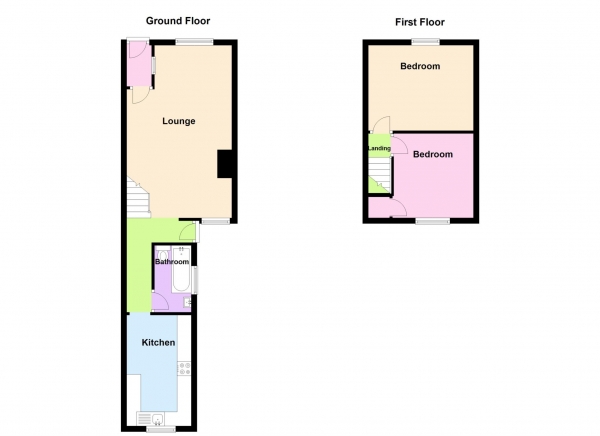 Floor Plan for 2 Bedroom Terraced House for Sale in Cottage Grove, Gosport, PO12, 3NY -  &pound215,000