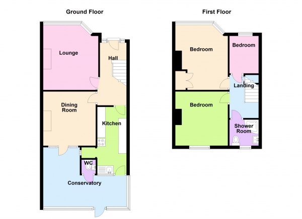 Floor Plan Image for 3 Bedroom Terraced House for Sale in Tewkesbury Avenue, Elson