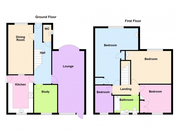 Floor Plan for 4 Bedroom Detached House for Sale in Sherwin Walk, Alverstoke, Alverstoke, PO12, 2EF -  &pound525,000