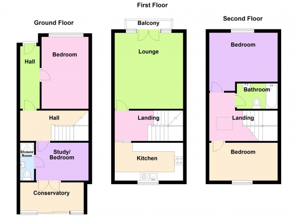 Floor Plan Image for 3 Bedroom End of Terrace House for Sale in Alver Bridge View, Alverstoke