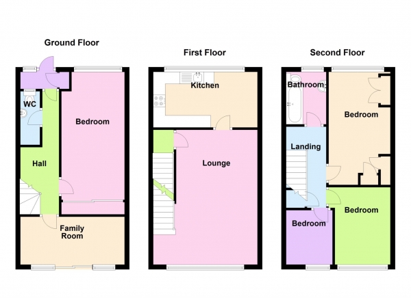 Floor Plan Image for 4 Bedroom Town House for Sale in Broadsands Drive, Gomer