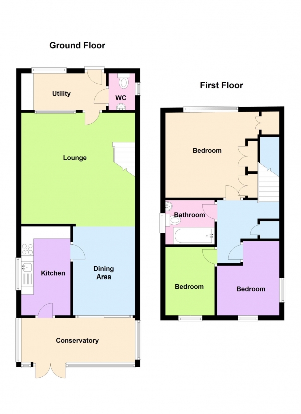 Floor Plan Image for 3 Bedroom Detached House for Sale in Exmouth Road, Elson