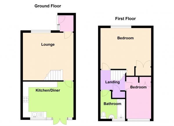 Floor Plan Image for 2 Bedroom Terraced House for Sale in Broadsands Walk, Gomer