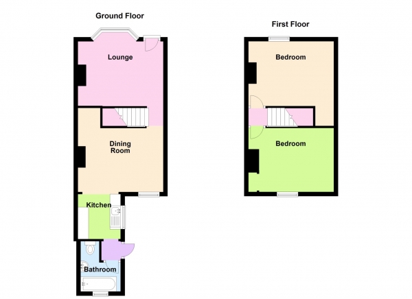 Floor Plan for 2 Bedroom Terraced House for Sale in Norman Road, Gosport, PO12, 3NA -  &pound195,000