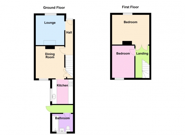 Floor Plan for 2 Bedroom Terraced House for Sale in Leesland Road, Gosport, PO12, 3NG -  &pound210,000