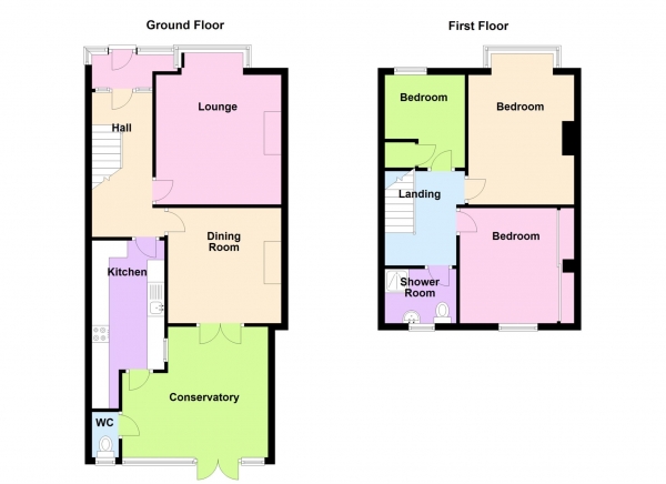 Floor Plan Image for 3 Bedroom Terraced House for Sale in Sedgeley Grove, Elson