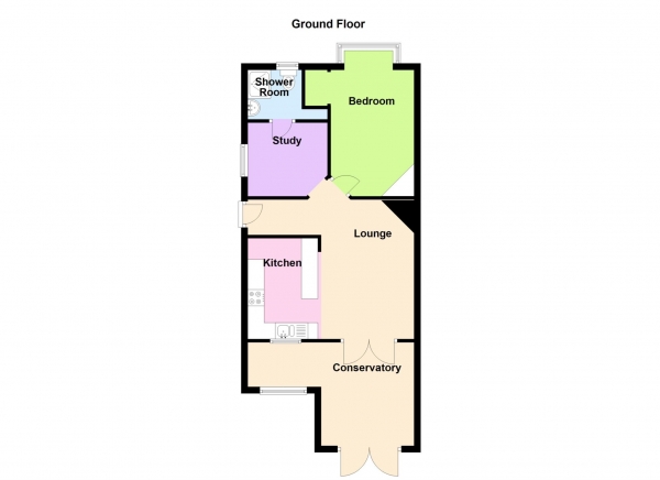 Floor Plan for 1 Bedroom Semi-Detached Bungalow for Sale in Arundel Road, Gosport, PO12, 3LS -  &pound225,000