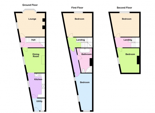 Floor Plan Image for 4 Bedroom End of Terrace House for Sale in Paget Road, Gosport