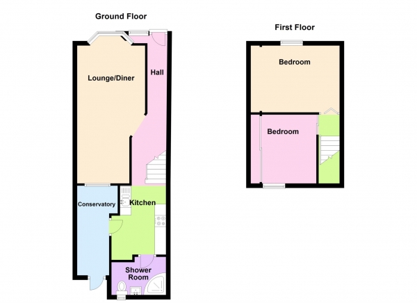 Floor Plan Image for 2 Bedroom Terraced House for Sale in Whitworth Road, Gosport