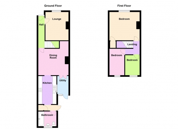 Floor Plan for 3 Bedroom Terraced House for Sale in Prince Alfred Street, Gosport, PO12, 1QH -  &pound229,995