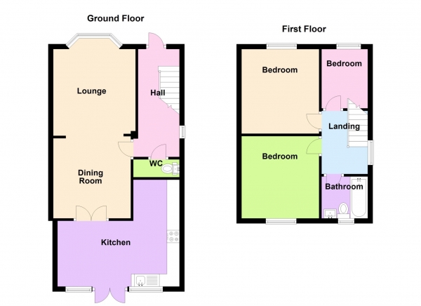 Floor Plan for 3 Bedroom Semi-Detached House for Sale in Fisgard Road, Elson, Elson, PO12, 4HG -  &pound319,995