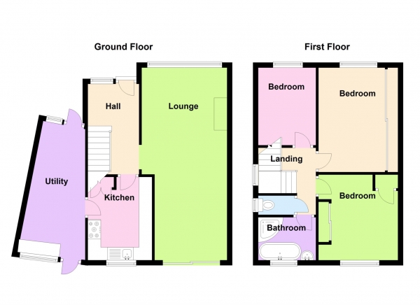 Floor Plan for 3 Bedroom Semi-Detached House for Sale in Sedgewick Close, Rowner, Rowner, PO13, 9RB -  &pound347,500