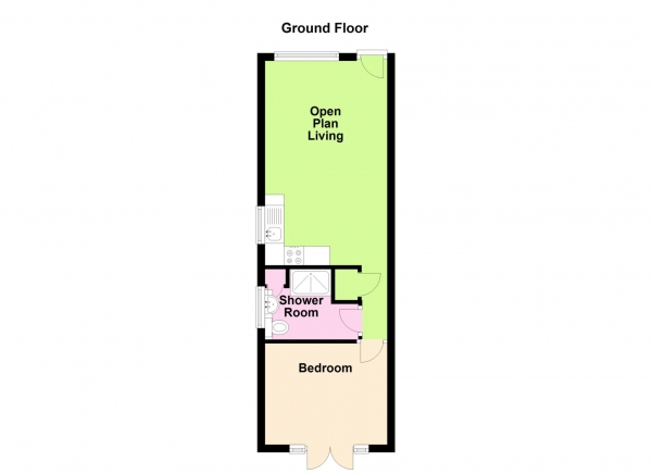 Floor Plan for 1 Bedroom Semi-Detached Bungalow for Sale in The Redan, Alverstoke, Alverstoke, PO12, 2AY - Guide Price &pound190,000