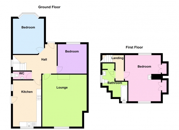 Floor Plan for 3 Bedroom Semi-Detached House for Sale in Woodcote Lane, Peel Common, Peel Common, PO14, 1AZ -  &pound340,000