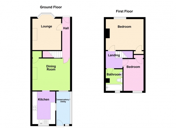 Floor Plan Image for 2 Bedroom Terraced House for Sale in Handley Road, Gosport