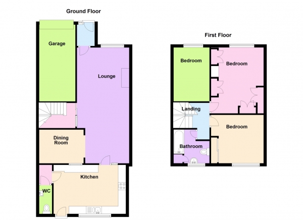 Floor Plan Image for 3 Bedroom Terraced House for Sale in Gale Moor Avenue, Gomer