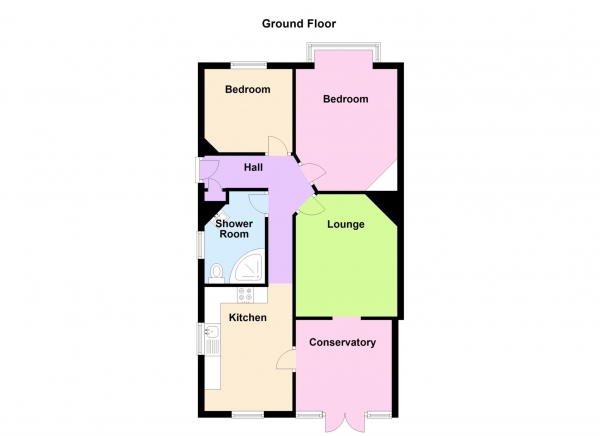 Floor Plan for 2 Bedroom Semi-Detached Bungalow for Sale in Southcroft Road, Gosport, PO12, 3LE -  &pound260,000