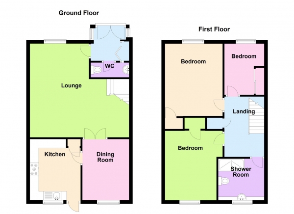 Floor Plan for 3 Bedroom Terraced House for Sale in Lodge Gardens, Alverstoke, Alverstoke, PO12, 3PY -  &pound335,000