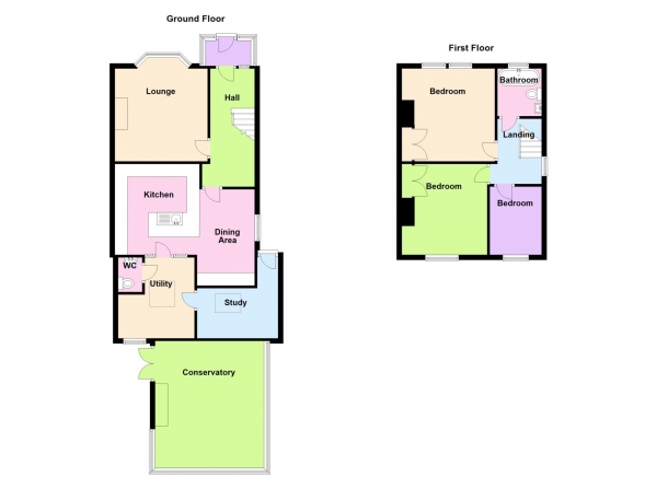 Floor Plan for 3 Bedroom Semi-Detached House for Sale in Fieldmore Road, Elson, Elson, PO12, 4RB -  &pound355,000