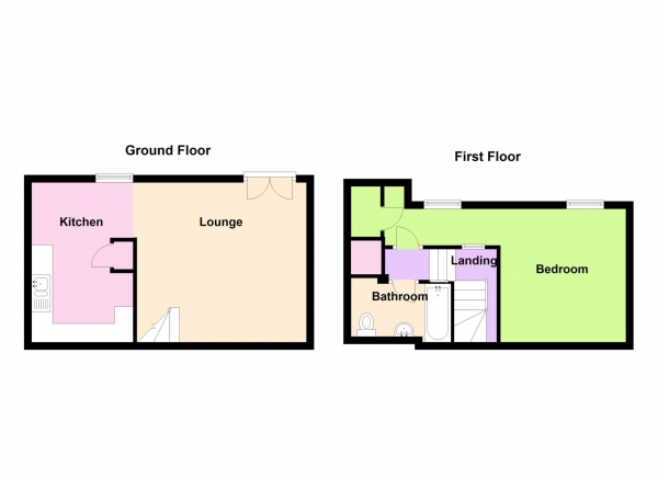 Floor Plan for 1 Bedroom Terraced House for Sale in Cockleshell Square, St Georges Barracks, Gosport, PO12, 1FB -  &pound160,000