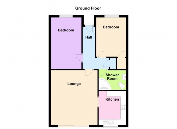 Floor Plan for 2 Bedroom Flat for Sale in Leventhorpe Court, Elmhurst Road, Gosport, PO12, 1NX -  &pound180,000